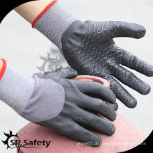 15 Gauge Strick Nylon &amp; Spandex 3/4 beschichtete schwarze High-Tech-Schaum Nitril Handschuhe / Arbeitshandschuhe